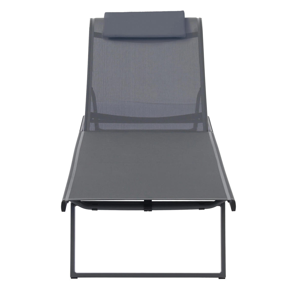 SONNENLIEGE 2-tlg., Grau - Grau, Textil (70/69/182cm) - Oviala