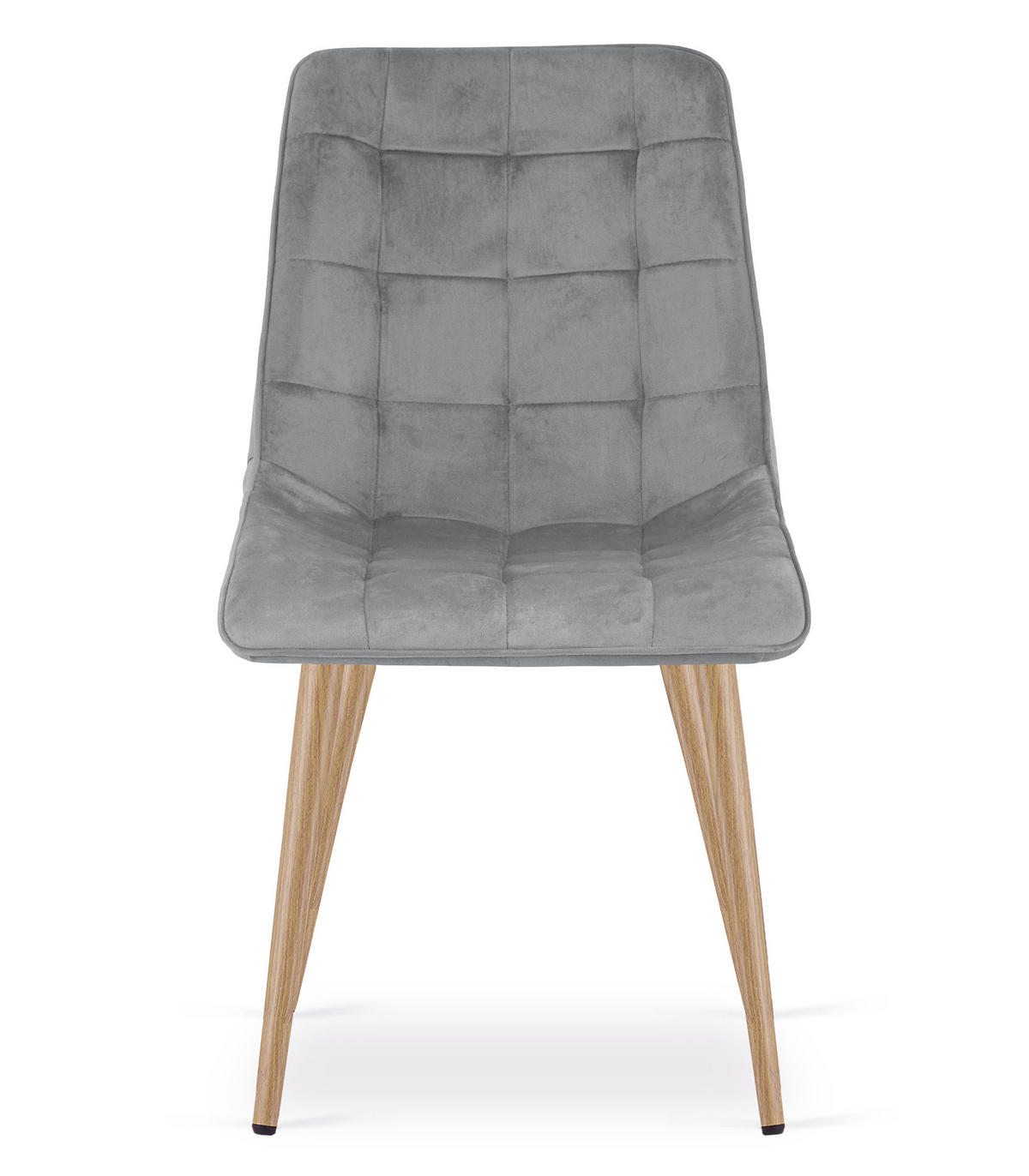 STUHL Hellgrau 49x60 cm SPLIT Samtbezug - Grau, Metall (49/59/60cm)