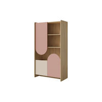KINDERREGAL LEXO 07 83/151/40 cm in Eiche Cremona/Macadamia/Puderrosa - Eichefarben/Beige, Holzwerkstoff (83/151/40cm) - Deine Möbel 24