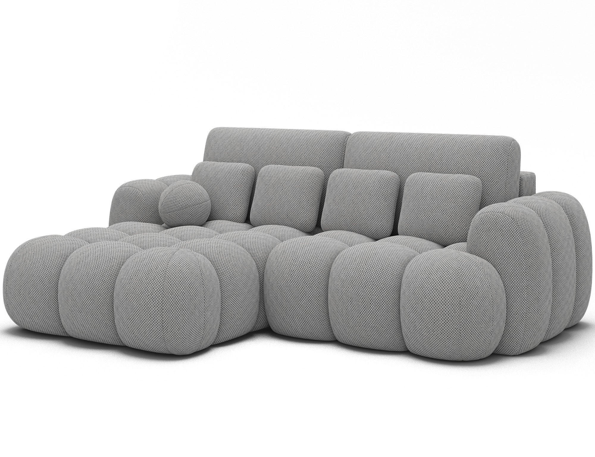 ECKSOFA COVELION L-Form – Schlaffunktion, Bettkasten, Wellenfederung, HR-Kaltschaum, inkl. Kissen, moderner Wohnkomfort - Grau, Kunststoff (260/167cm) - Wohnideebilder