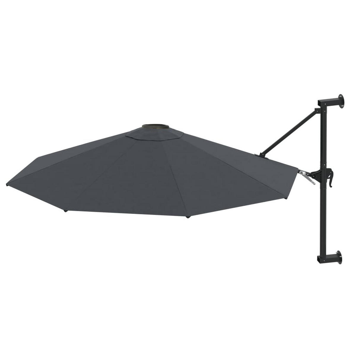 SONNENSCHIRM Zur Wandmontage Mit Metall-Mast 300 Cm Anthrazit - Anthrazit, Textil (300/300cm) - vidaXL