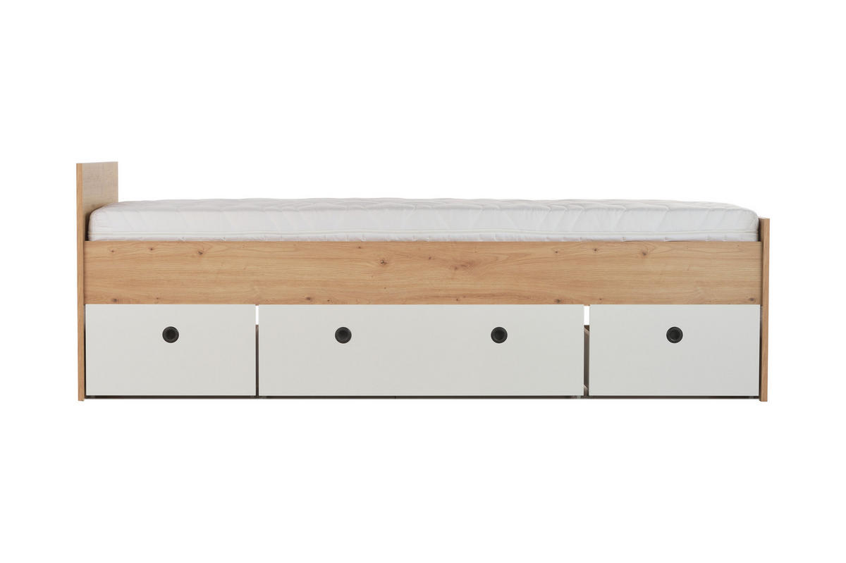 JUGENDBETT Bente 120 x 200 cm - Schwarz/Eiche Artisan, Holzwerkstoff/Kunststoff (120/200cm) - arthur berndt