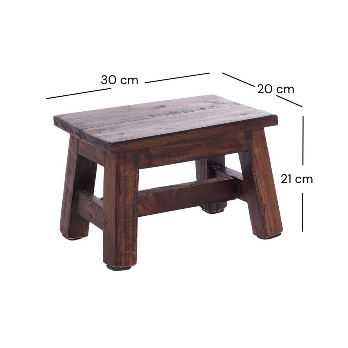 BLUMENHOCKER Monte Mahagoni Massivholz 03 dunkelbraun - Dunkelbraun, Holz (30/21/20cm) - DESIGN DELIGHTS
