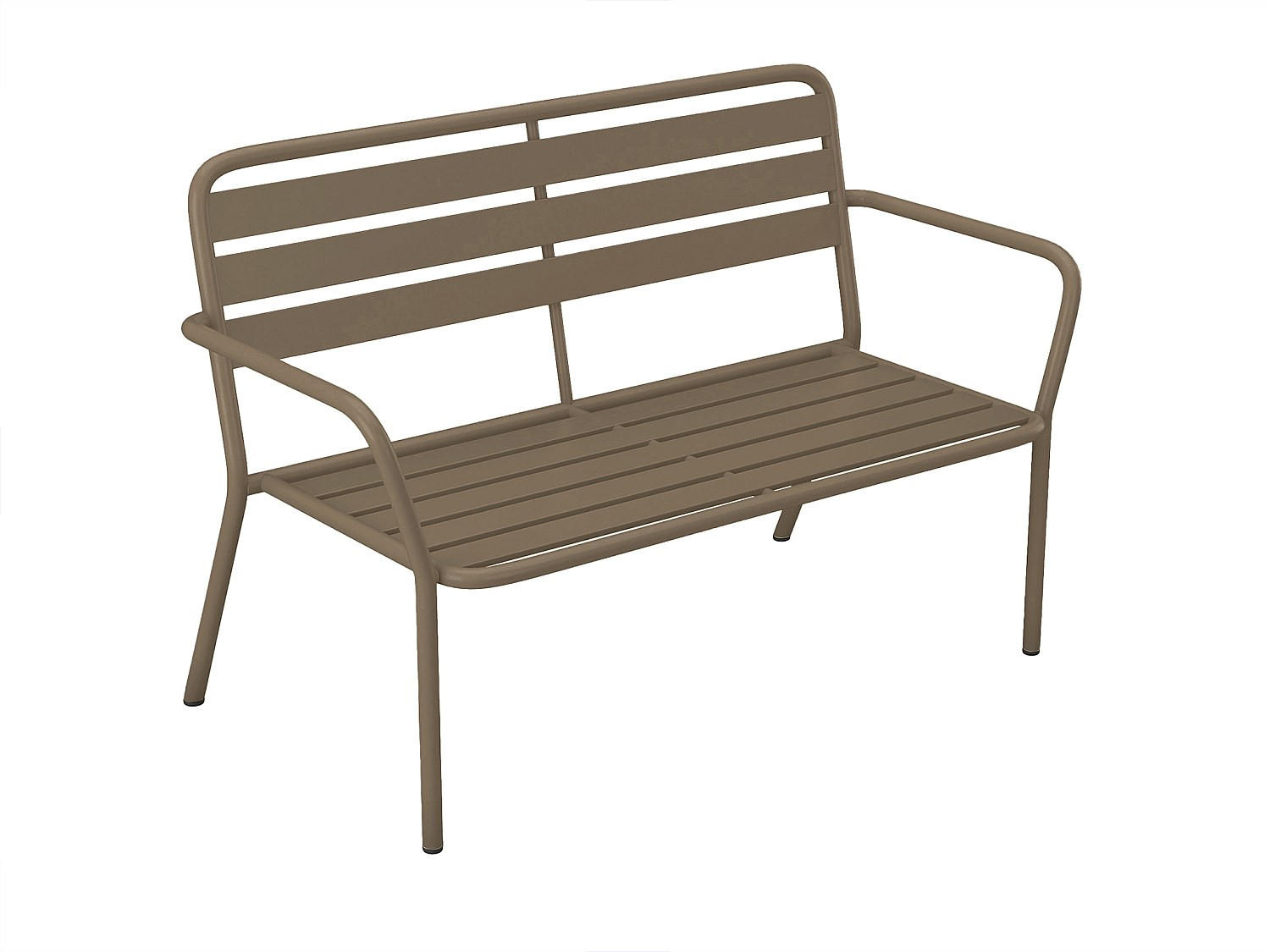 GARTENBANK - 2 -Sitzer - Stahl - taupe - MIRMANDE - Braun, Metall (123/82/58cm) - Vente-Unique
