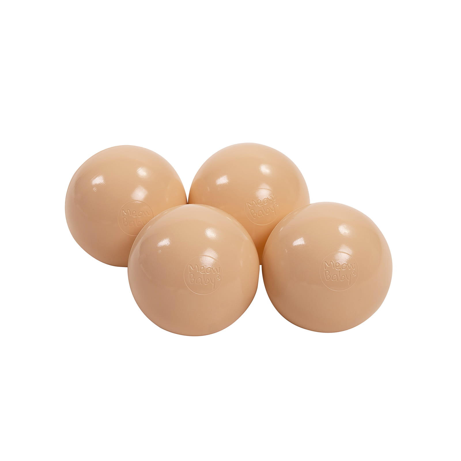 BÄLLE für Bällebad, Kinder Spielbälle, Plastikbälle 50 pcs.: Beige - Beige, Textil (7/7/7cm) - MeowBaby