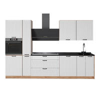 KÜCHENZEILE Fame-Line, Weiß Landhaus/Goldkraft Eiche, 310 cm, AP Anthrazit - Honigeiche/Weiß, Holzwerkstoff (310/206.8/60cm) - Vicco