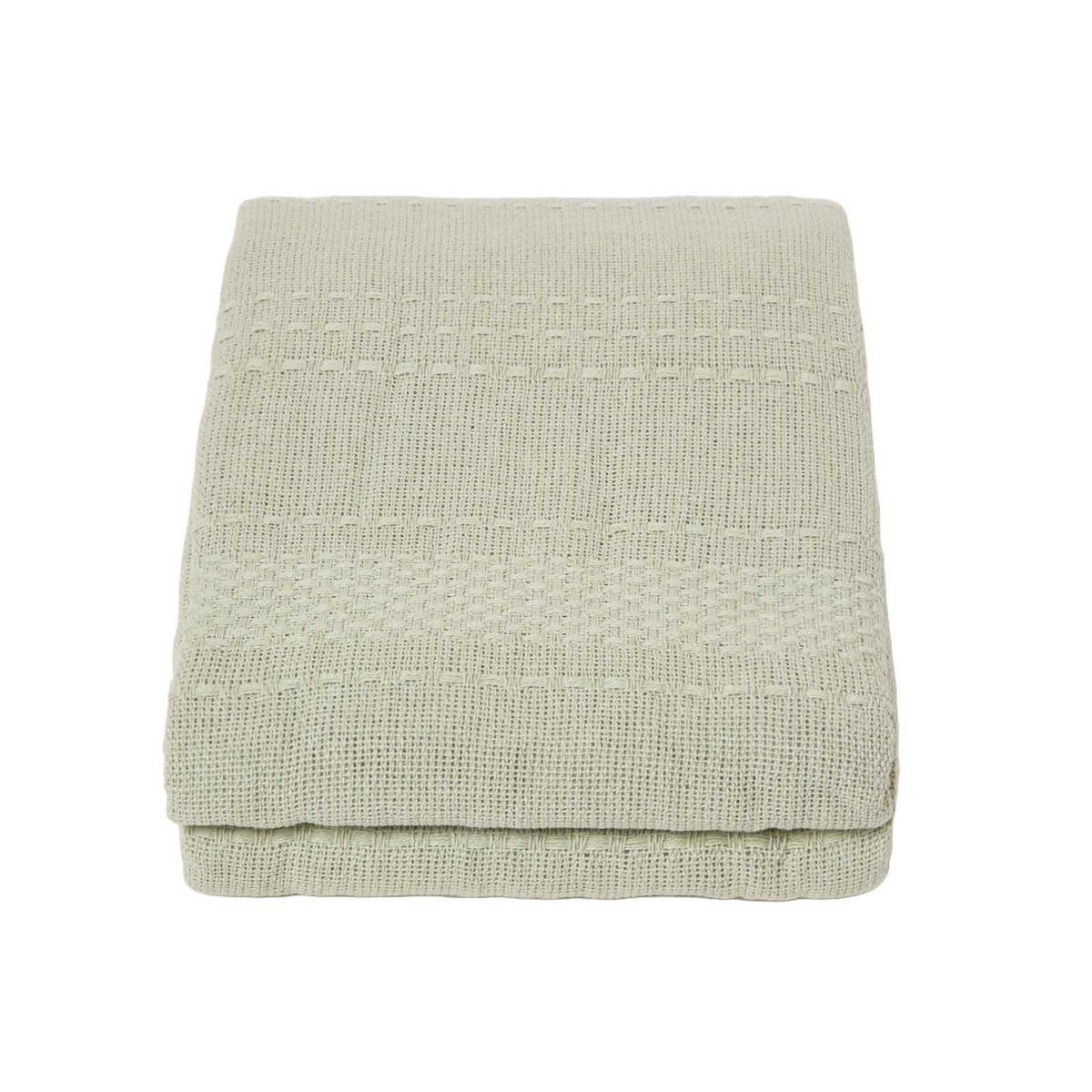 WOHNDECKE Kashi 150/200 cm, Baumwolle mit Fransen - Salbeigrün, Textil (150/200cm) - Homescapes