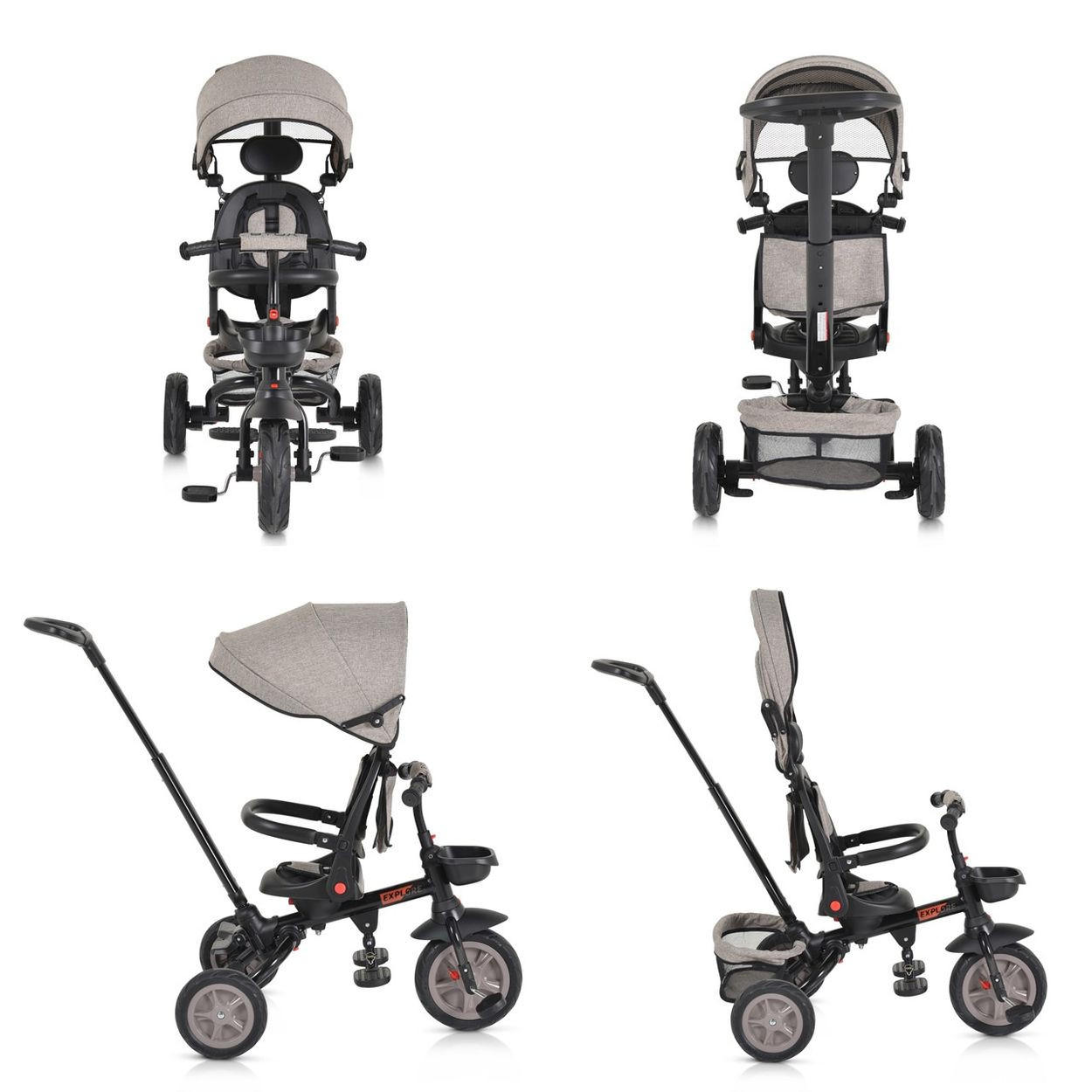 Thumbnail - Dreirad, Beige, Metall, 52x111x98 cm, unisex, Outdoor Spielzeug, Kinderfahrzeuge