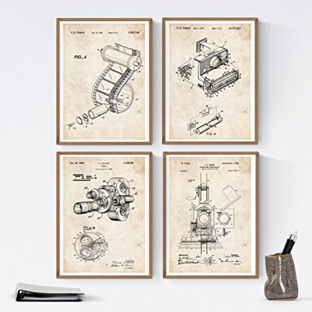 POSTER Set mit 4 Musikinstrument Patent A4 Rahmenlos - Klar, Papier (29.7/3cm) - Nacnic