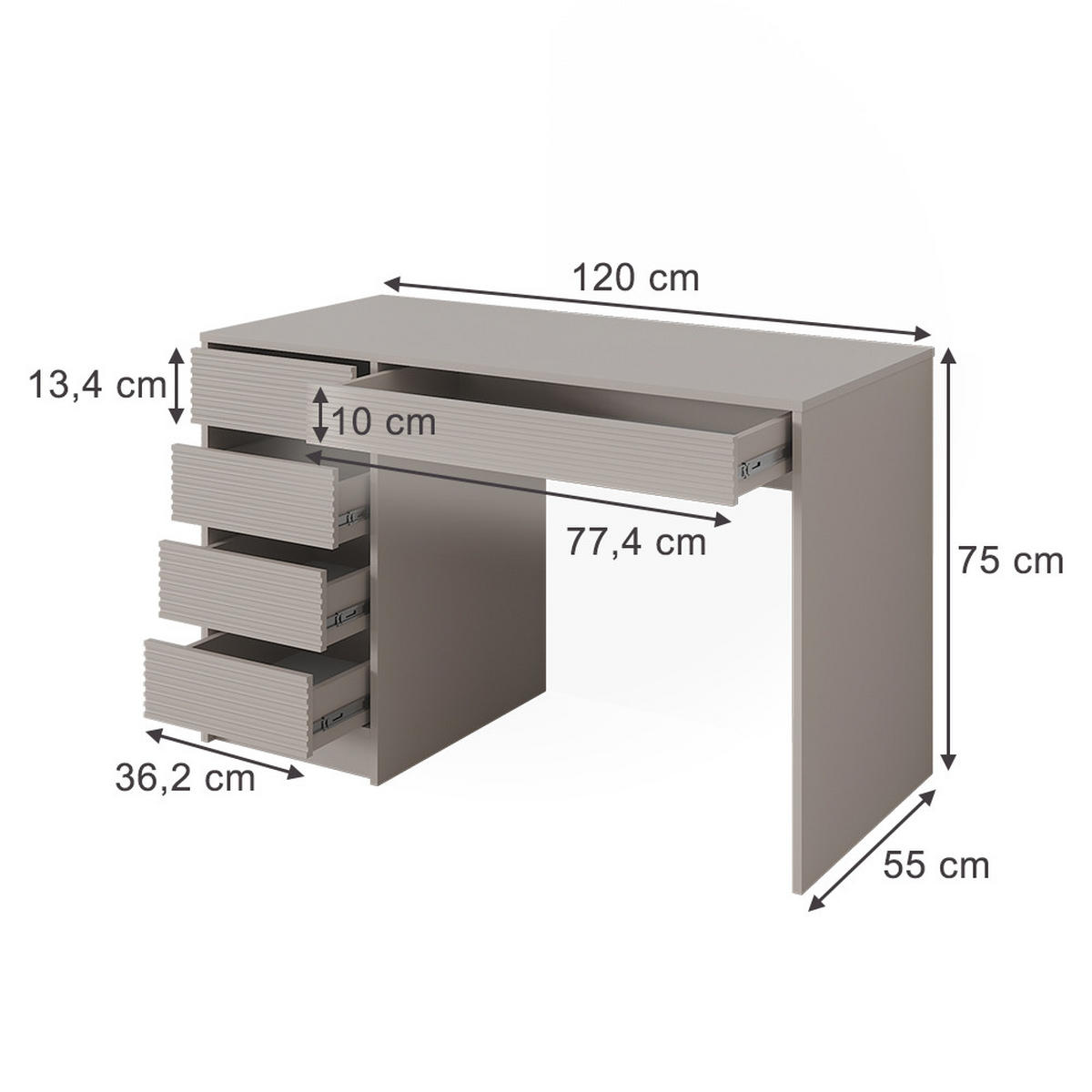 Kaschmir, Holzwerkstoff (120/55/75cm) - Vicco