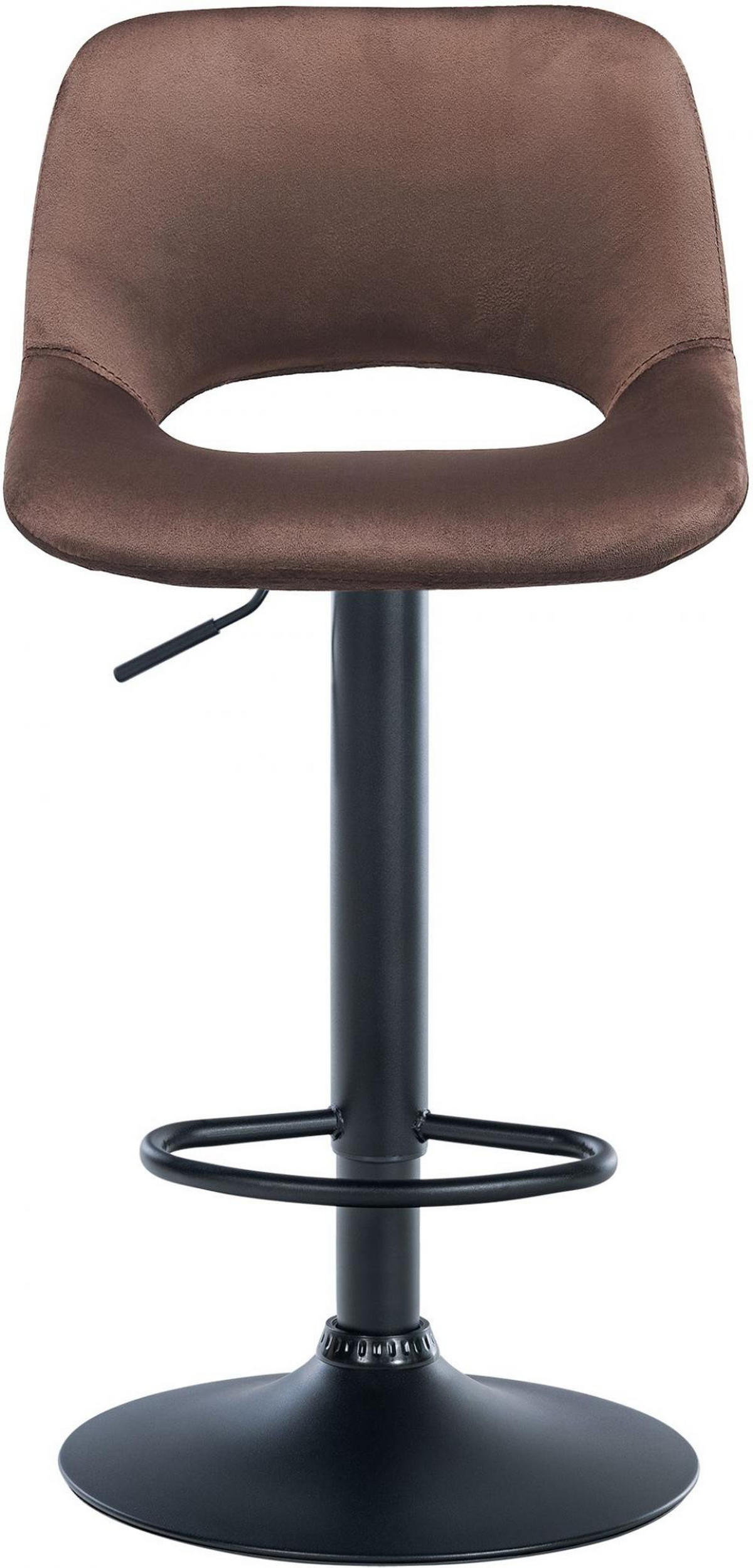 BARHOCKER 2 Samt Braun - Schwarz/Braun, Textil/Metall (42/86/46cm) - CLP