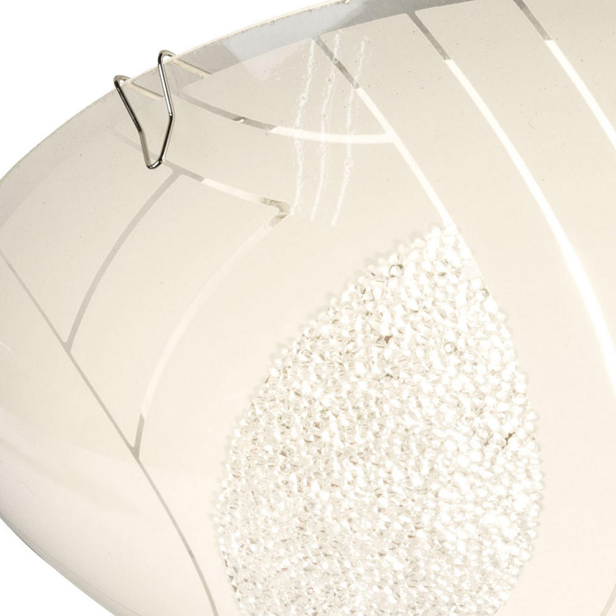 LED DECKENLEUCHTE Metall Weiß Kristalloptik - Weiß, Glas (25/25/8cm) - Globo Lighting