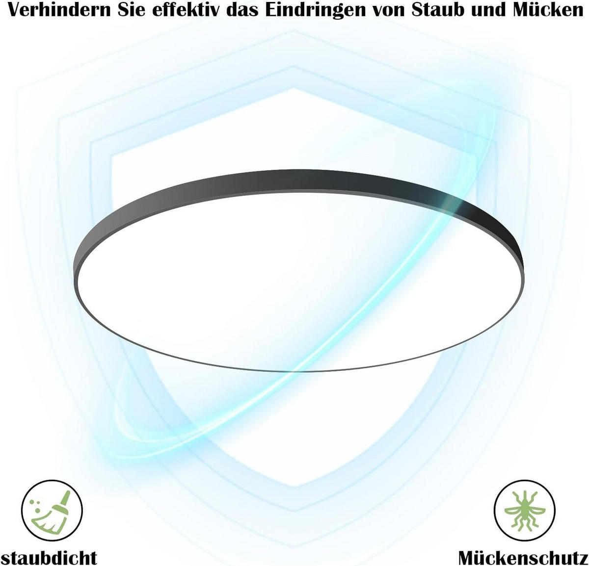 LED-DECKENLEUCHTE Quirinus 28/28/3 cm - Schwarz, Kunststoff (28/28/3cm) - Nettlife