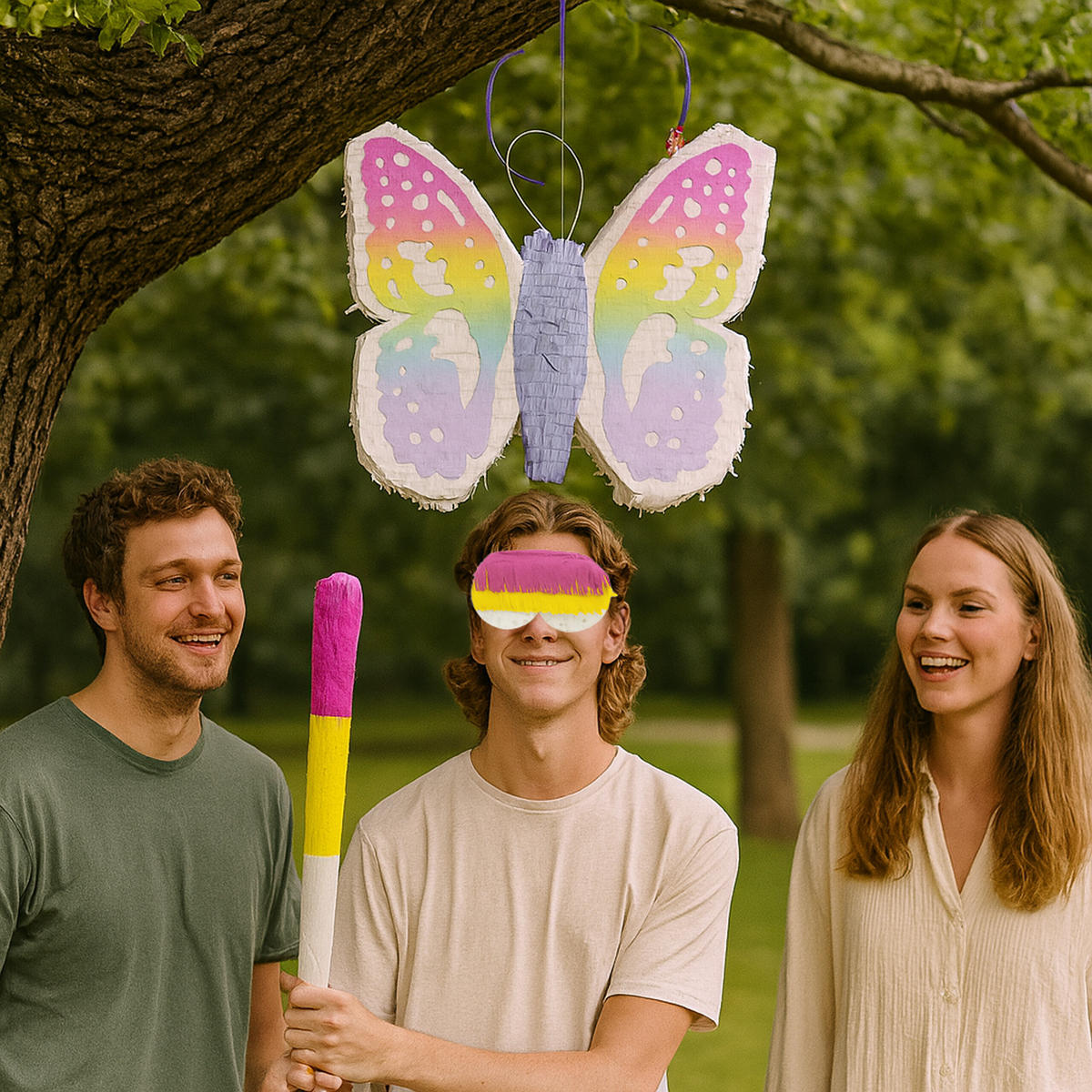 PINATA - Multicolor, Papier/Wellpappe (58/48/10cm) - Relaxdays