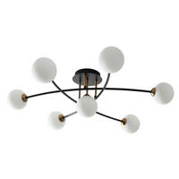 DECKENLEUCHTE Estrela, Schwarz, Gold und Weiß, 85cm - Goldfarben, Glas (85/85/22cm) - KOSILUM