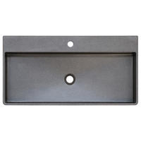 AUFSATZBECKEN - Grau - Dunkelgrau, Naturmaterialien (82/13/42cm) - home24