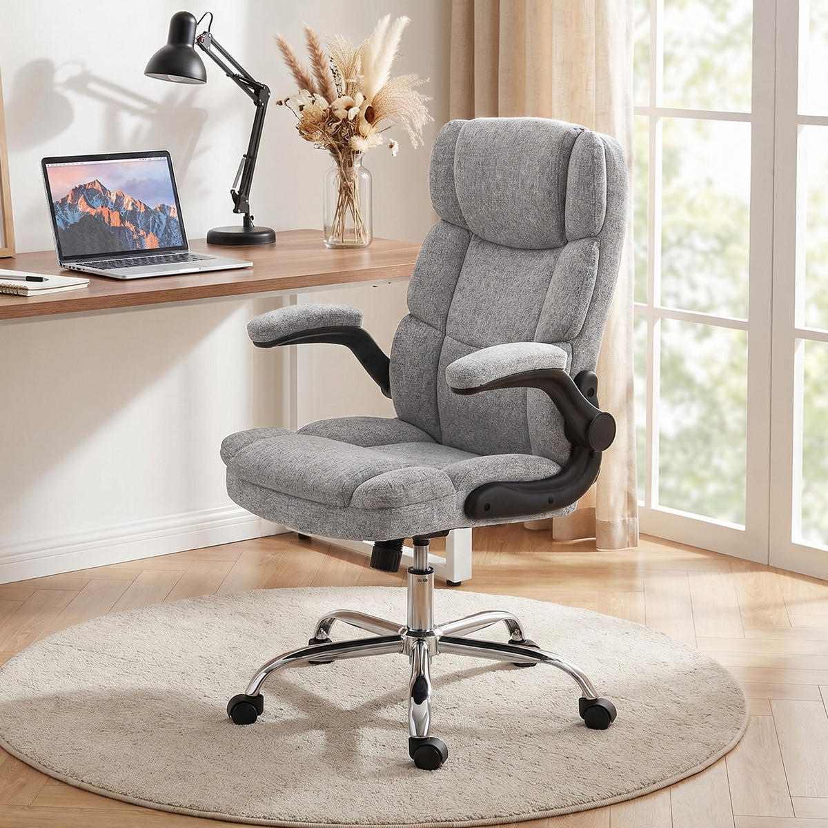 BÜROSTUHL Grau, Massagefunktion, Heizfunktion, 70/65/119 cm - Grau, Metall (71/112/66cm) - PANGIVO