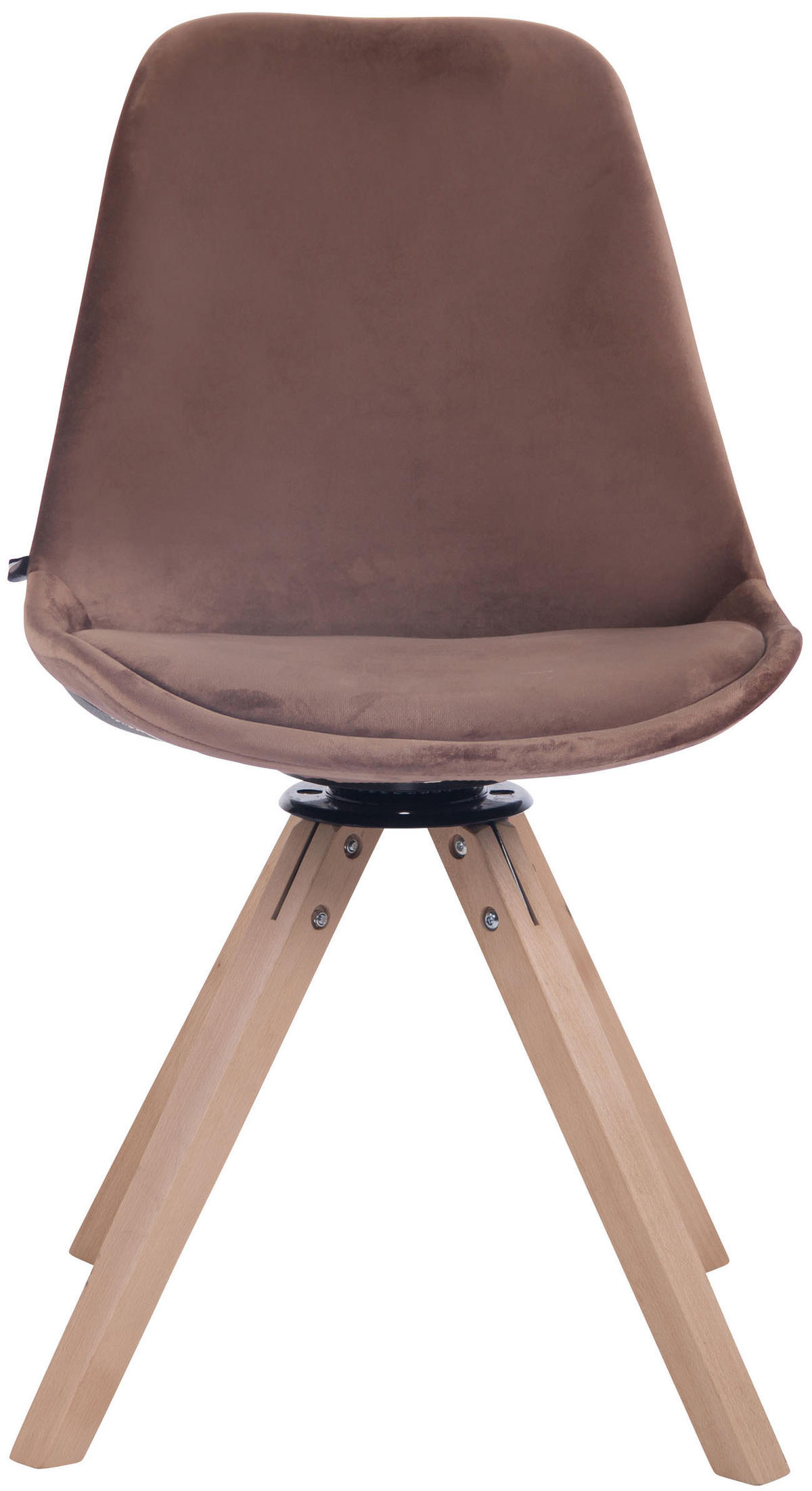 ESSZIMMERSTUHL Troll Samt, Gestell Buchenholz Square Natura Braun - Braun/Naturfarben, Holz/Buchenholz (48/84/56cm) - TPFLiving