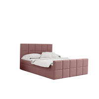 BOXBETT mit Bettkasten und Matratze Topper HANA Stoff Matt Velvet Rosa 120x200 cm H2-Pocket - Rosa, Holz/Textil (120/200cm) - Kaiser Möbel