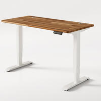 SCHREIBTISCH Elektrisch Höhenverstellbarer HomePro 140x70cm Weiß/Massive Walnuss mit Memory-Funktion, Anti-Kollisions Technologie - Walnussfarben/Weiß, Holz (70/140/63.5cm) - Desktronic