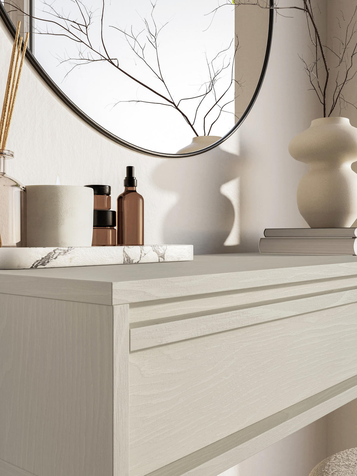 KONSOLENTISCH Evo Hellbeige 90 cm - Beige, Holzwerkstoff (34/90/17cm) - Selsey