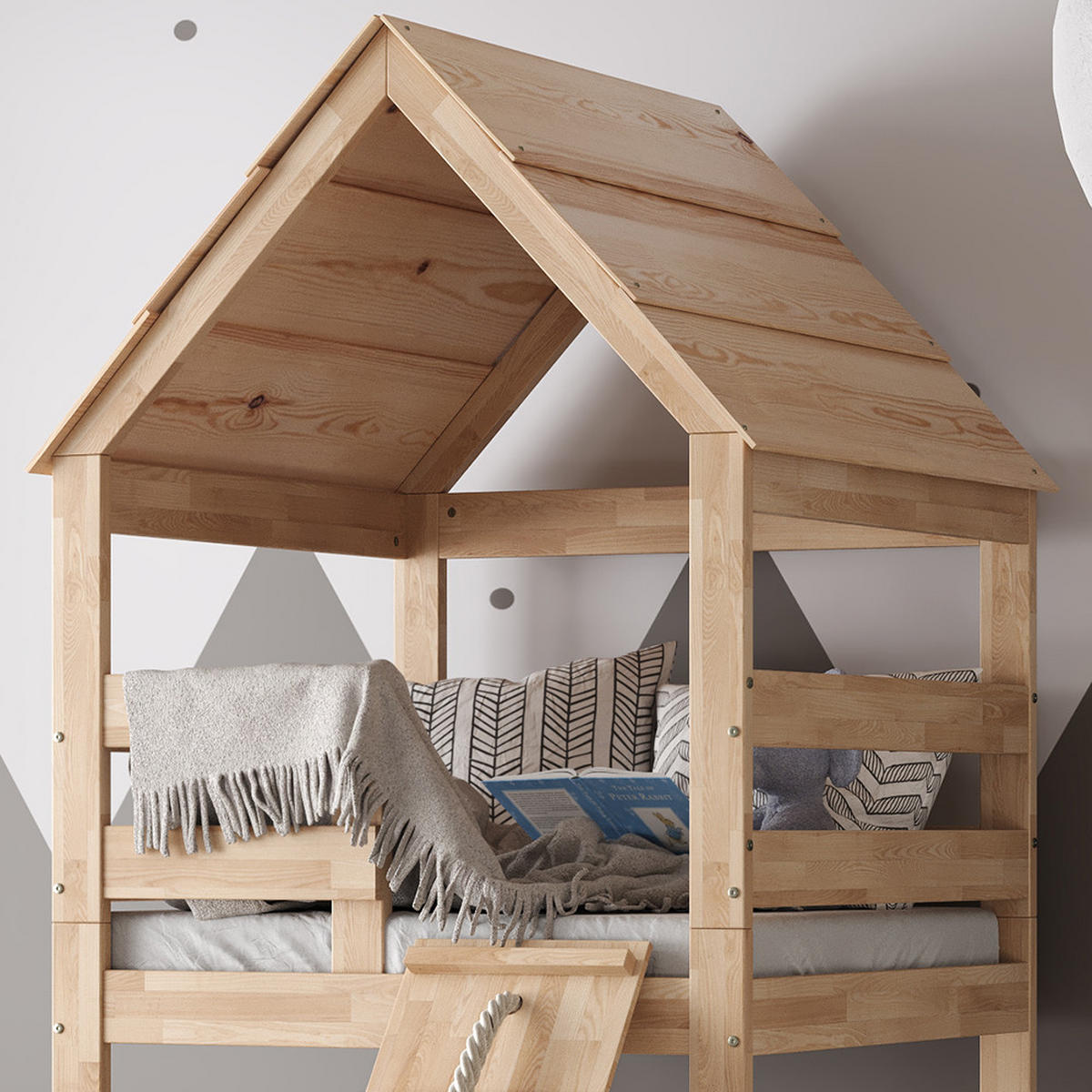 DOMÁCA POSTEĽ Teddy Hnedá - prírodná farba, drevo (90/200cm) - VitaliSpa