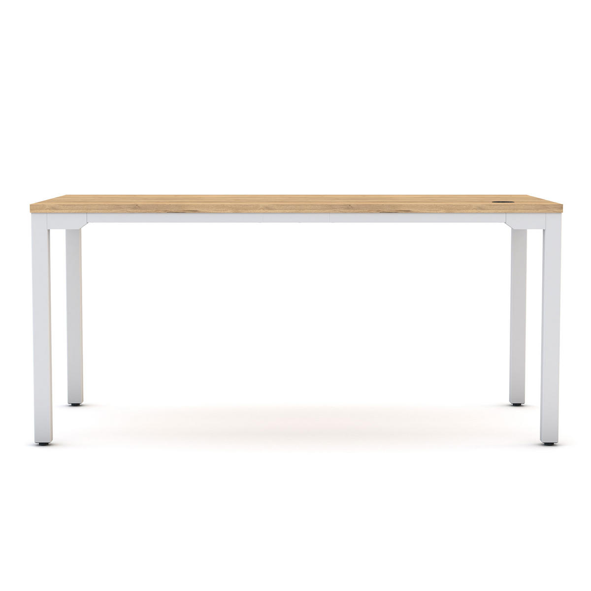 SCHREIBTISCH Höhenverstellbarer Schreibtisch Piacetta Eiche Natura Signalweiß 180/80/73-118cm - Weiß/Eiche Artisan, Holzwerkstoff/Metall (80/180/125cm) - ASSMANN