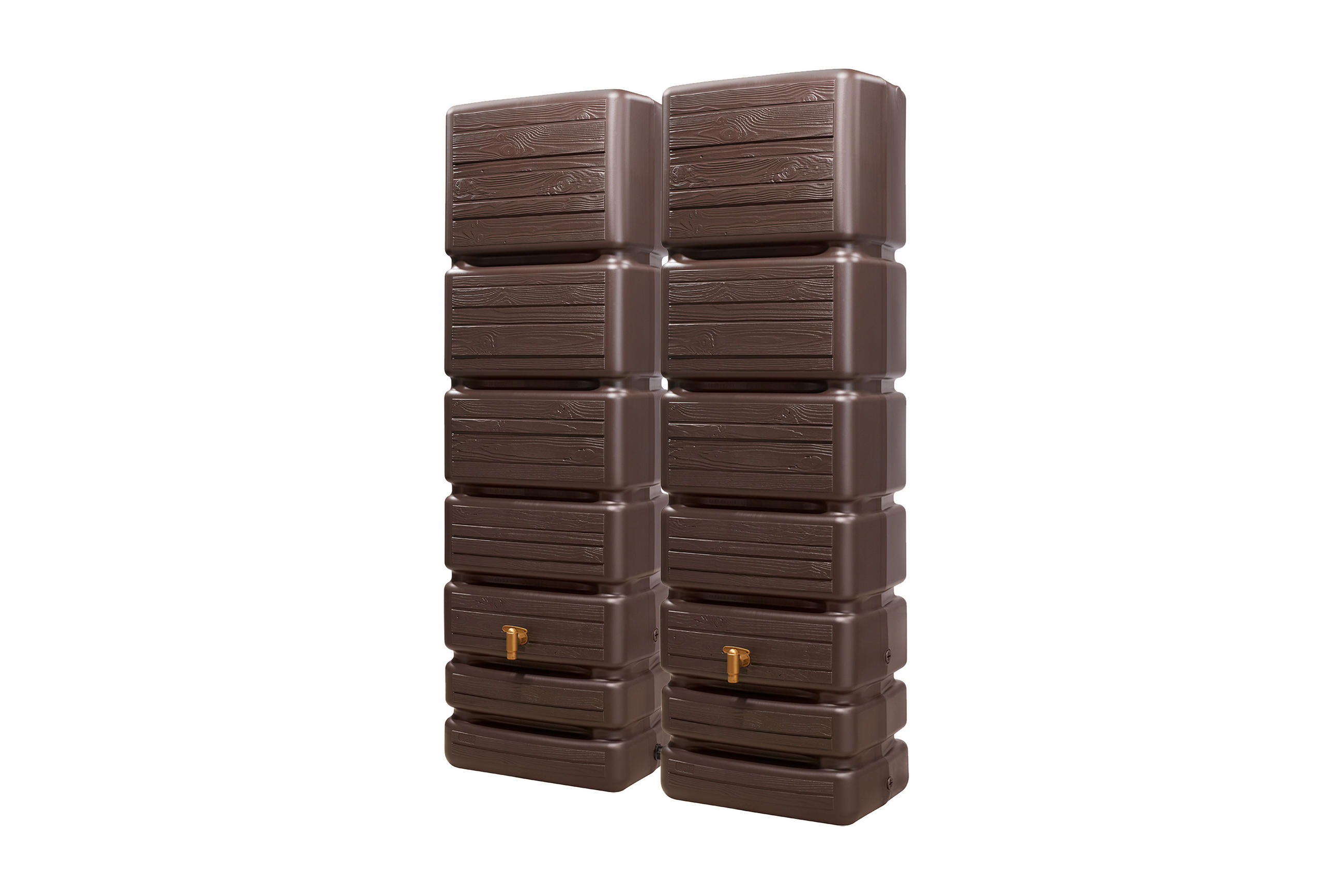 WANDTANK-SET 700 L dark 2 x 350 L inkl. Verbindungsset - Dunkelbraun, Kunststoff (130/184/39cm) - 4rain
