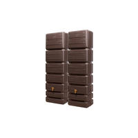 WANDTANK-SET 700 L dark 2 x 350 L inkl. Verbindungsset - Dunkelbraun, Kunststoff (130/184/39cm) - 4rain