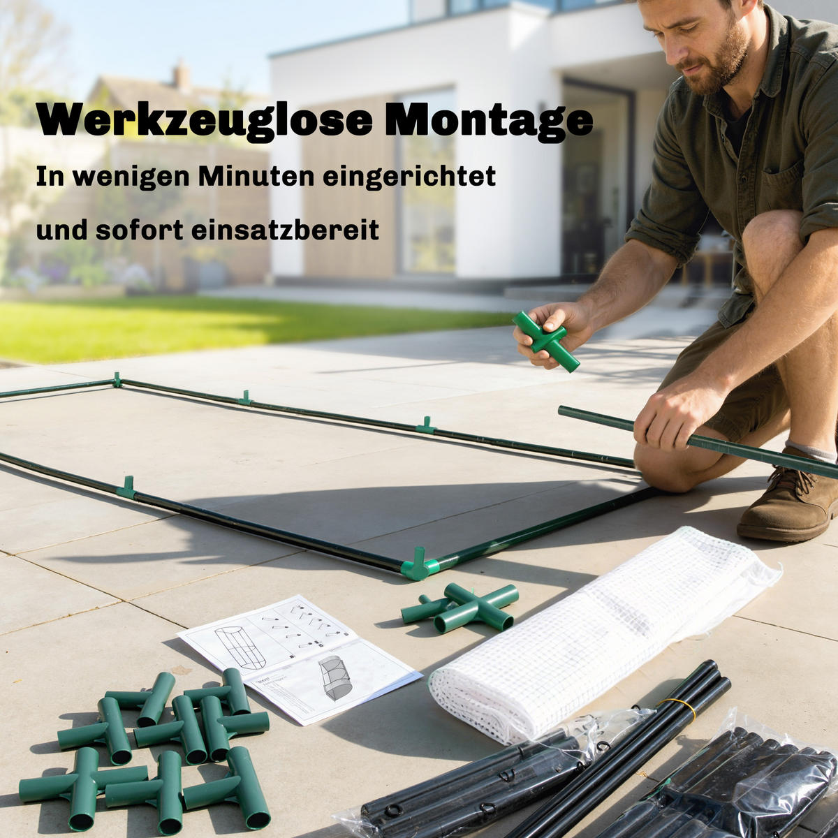 GEWÄCHSHAUS aus PE Stahl Weiß - Weiß, Metall (100/80/200cm) - Outsunny