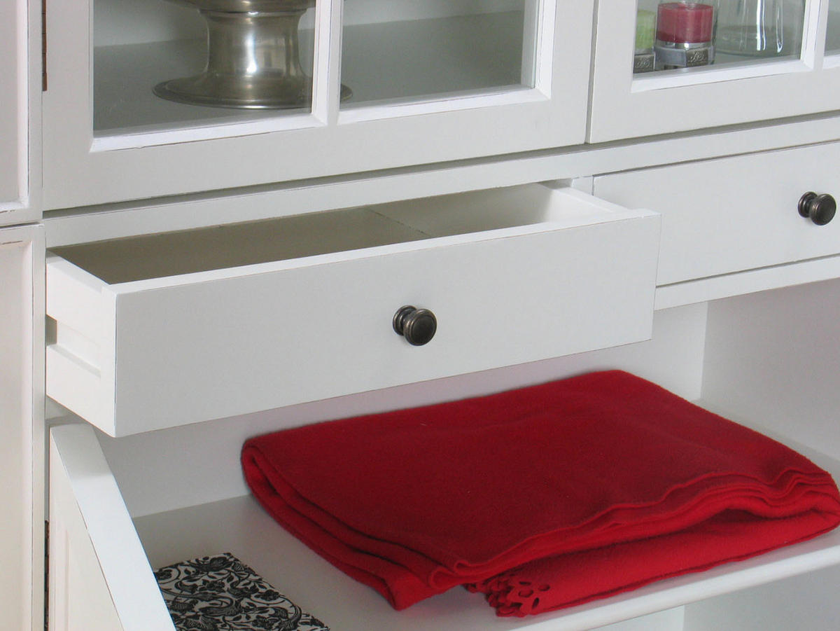 VITRINE Amaretta weiß antik patiniert 110/45/200 cm - Weiß, Holz (110/200/45cm) - ebuy24