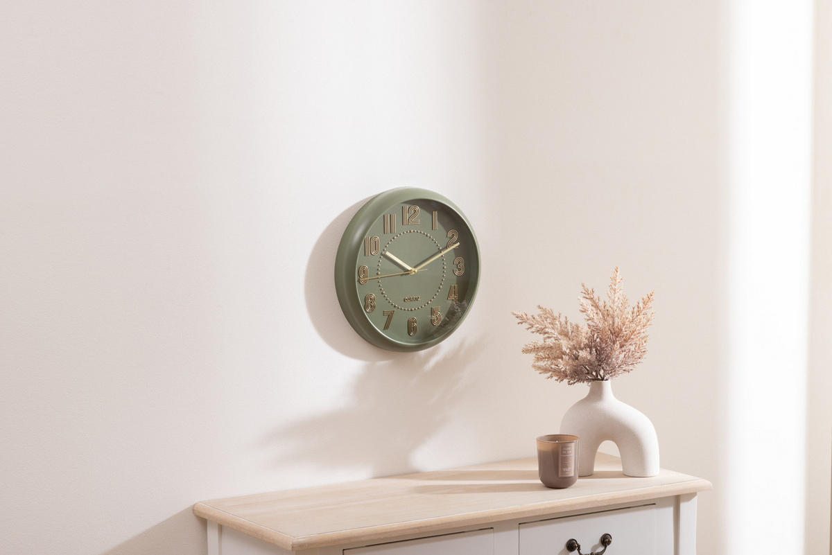 WANDUHR Alizee 30,5/30,5/4,3 cm - Grün, Kunststoff (30.5/4.3/30.5cm) - Atmosphera Createur d´interieur