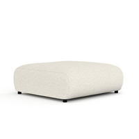 POUF L Zanzibar Creme Plüschstoff - Creme/Schwarz, Holz/Holzwerkstoff (110/37/110cm) - Maison de Reve
