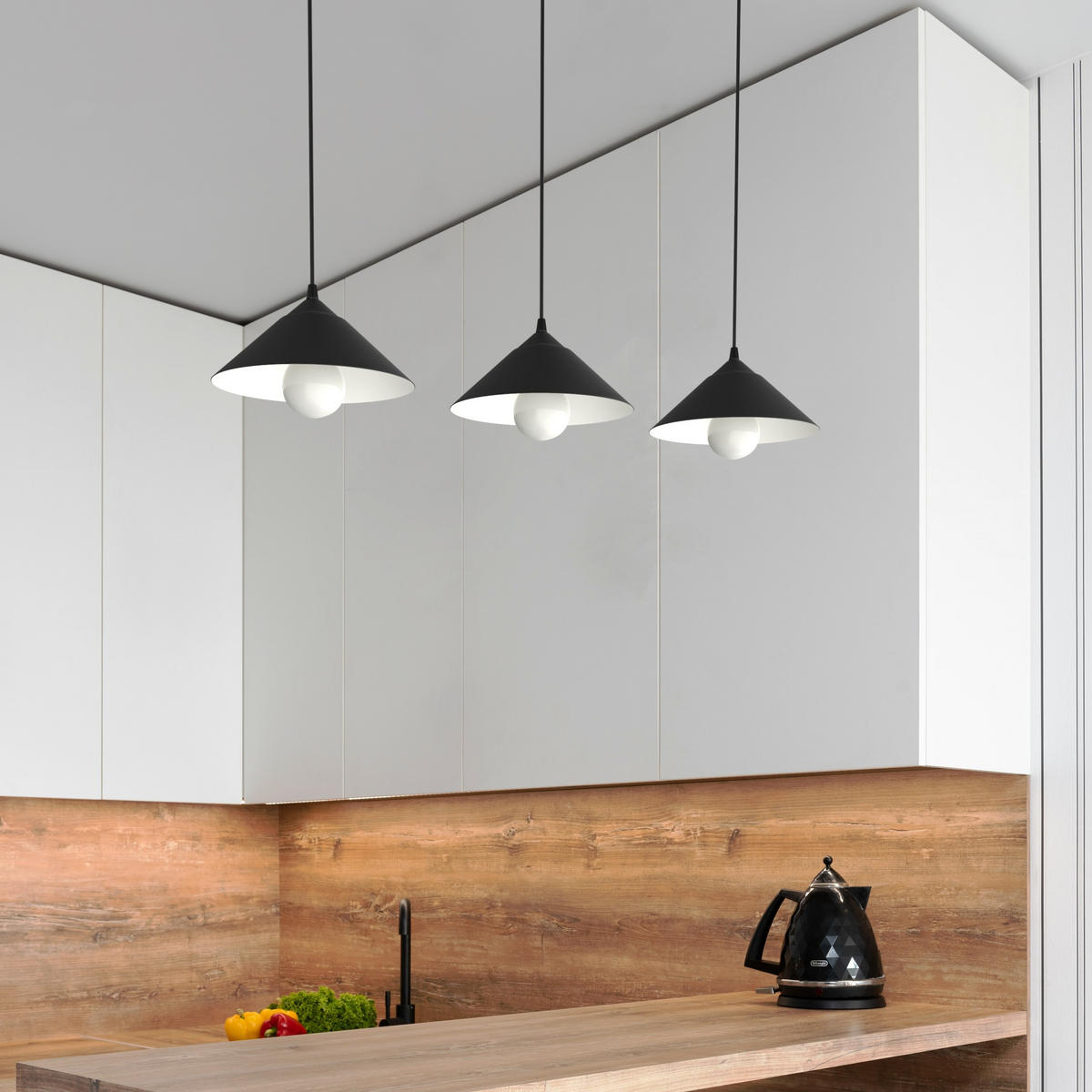 HÄNGELEUCHTE - Schwarz, Metall (25/100/120cm) - Lumicom