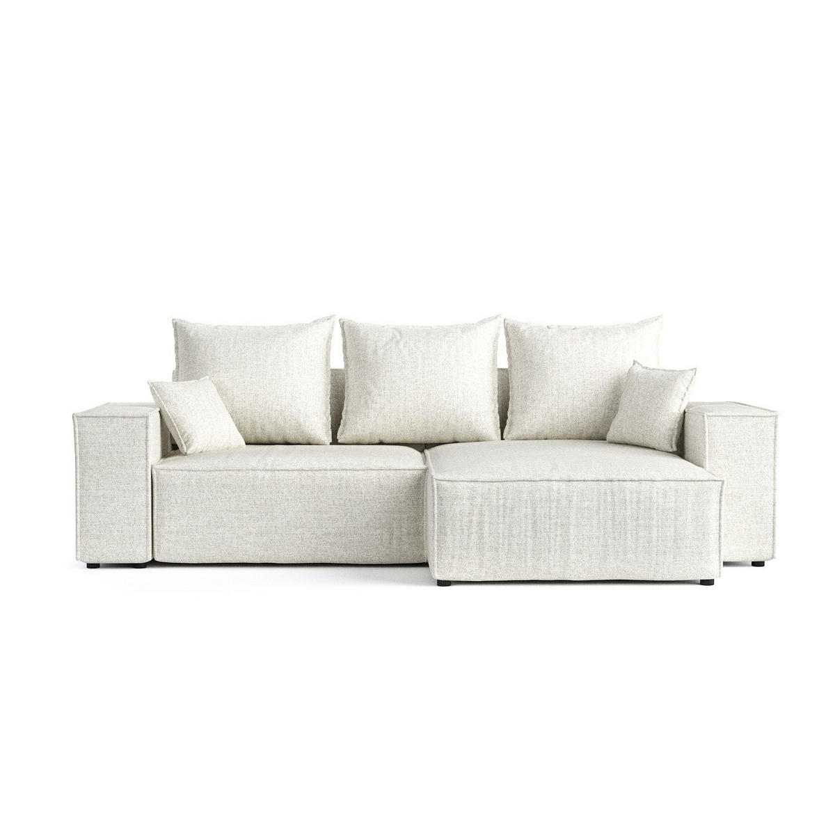 ROHOVÁ SEDAČKA SENSO, textil, Světle béžová - černá/béžová, dřevo/kompozitní dřevo (255/148cm) - AltaBeds