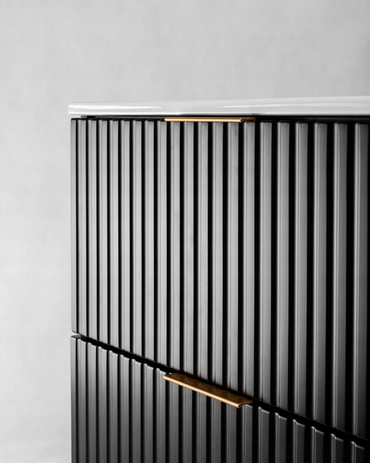 WASCHBECKUNTERSCHRANK FLOW + Platte Schwarz matt 80/57/46 cm - Schwarz, Holzwerkstoff (80/57/46cm) - Rodan