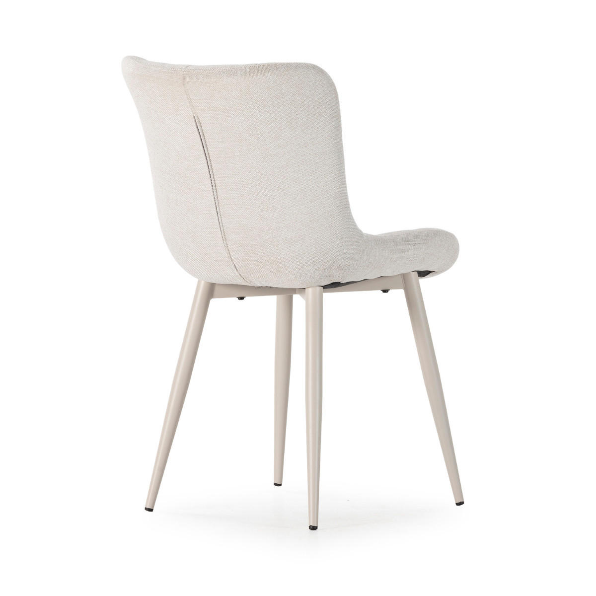 STÜHLE 4er-Set aus gesteppstem Stoff mit Metallfüßen 62/49,5/48 cm - Beige, Textil (62/49.5/77.5cm) - Calicosy