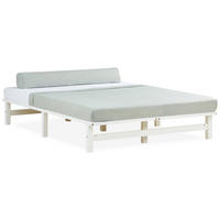 HOLZBETT Palettenbett 140/200 cm weiß - Weiß, Holz (140/200cm) - Homestyle4u