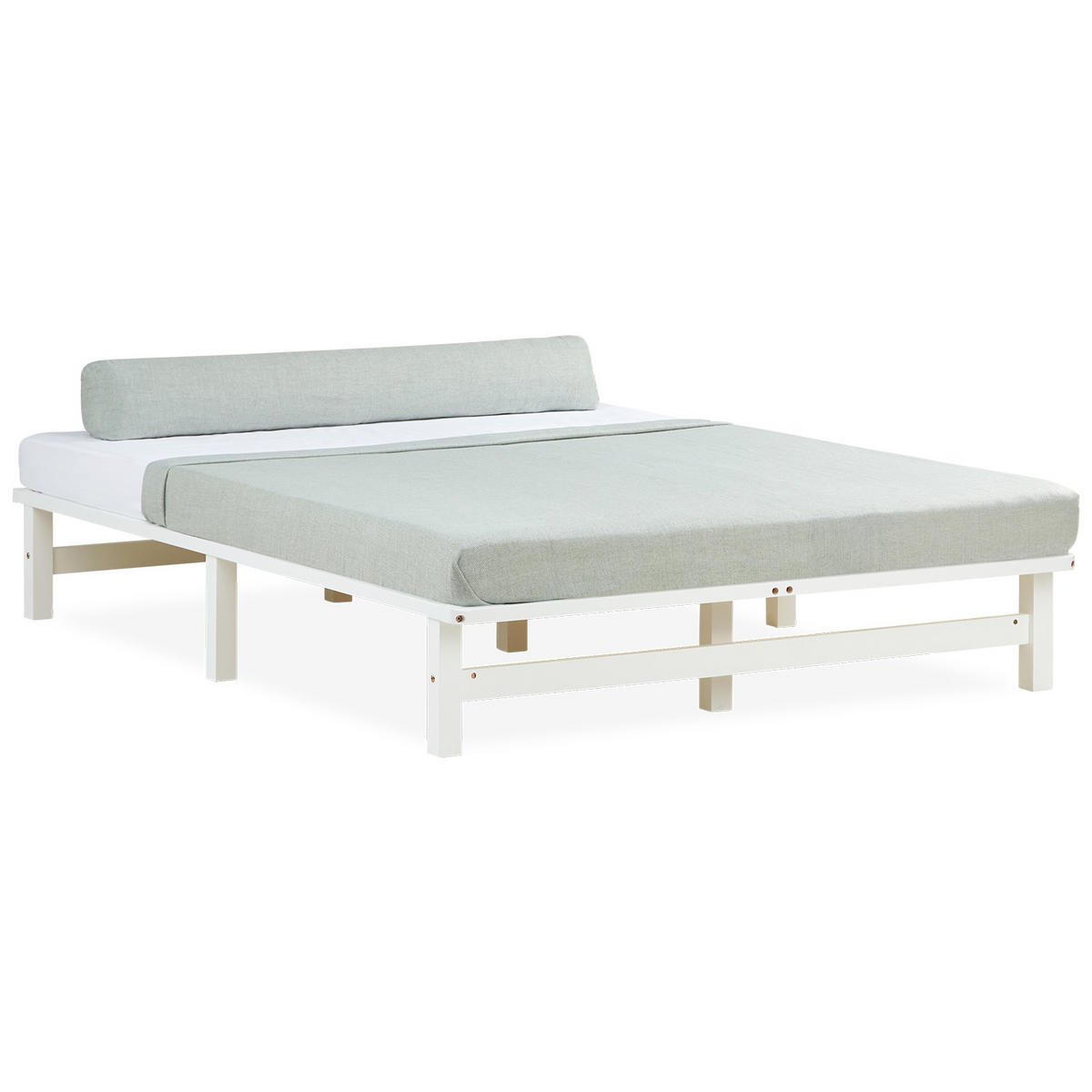 HOLZBETT Palettenbett 140/200 cm weiß - Weiß, Holz (140/200cm) - Homestyle4u