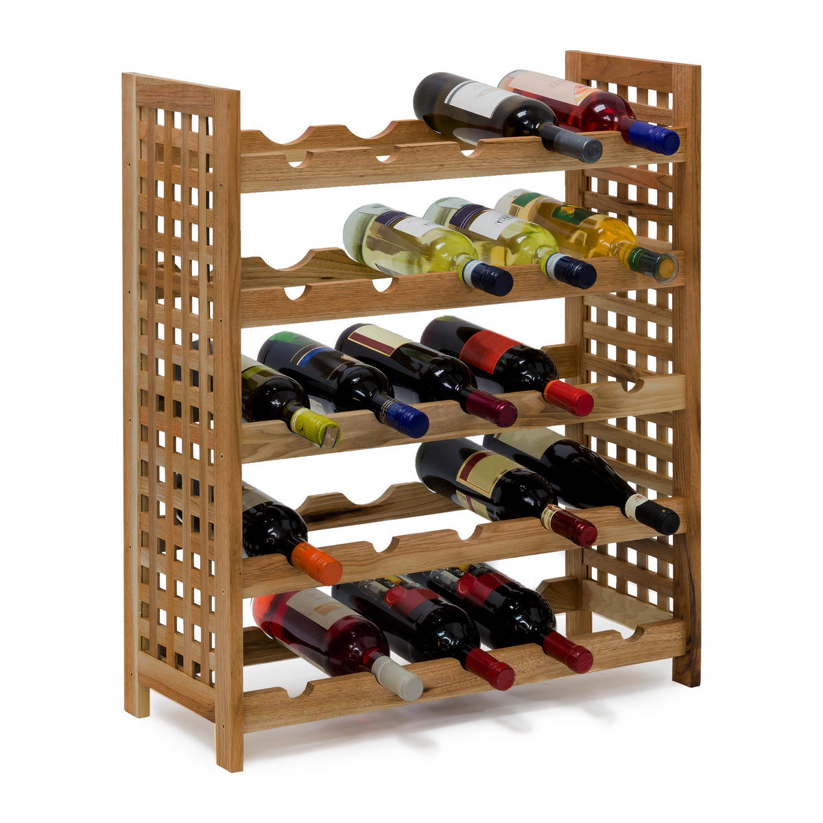 WEINREGAL - Braun, Holz (25/73/63cm) - Relaxdays