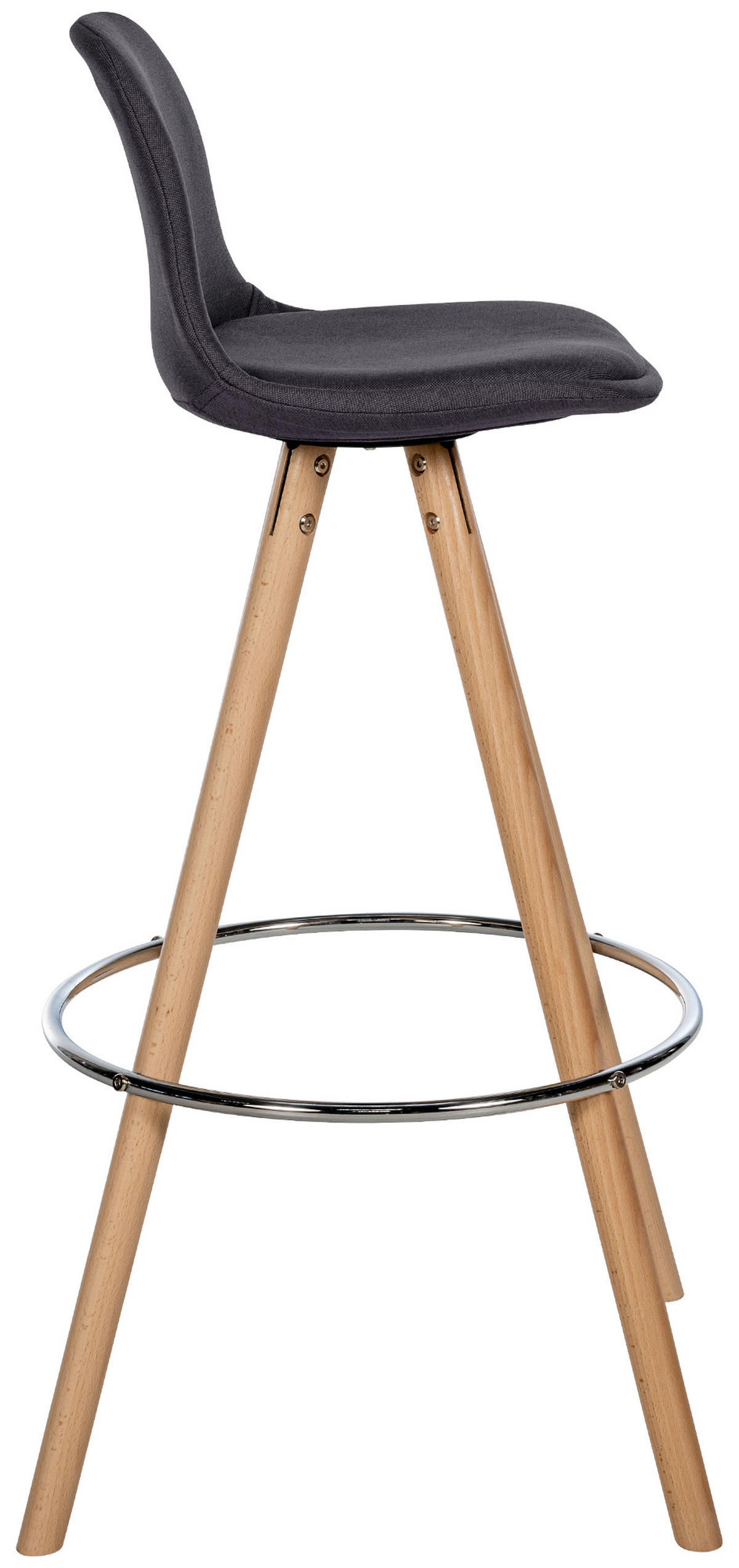 BARHOCKER PALMA Dunkelgrau Stoff Braun - Dunkelgrau, Holz/Textil (38/99/44cm) - DELUKE