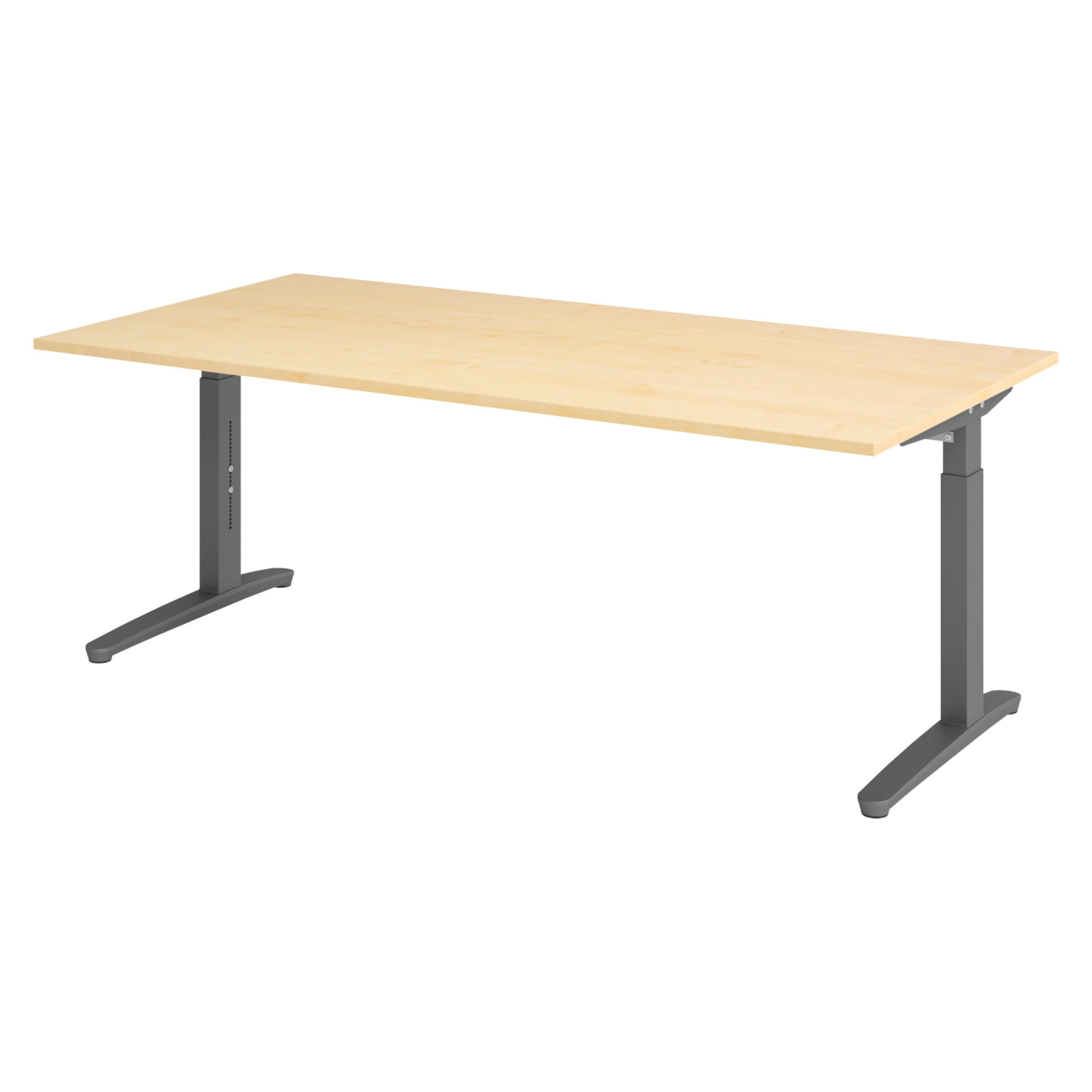 SCHREIBTISCH Serie-XB 100/200/74 cm in Ahornfarben/Graphitfarben - Ahornfarben/Graphitfarben, Holzwerkstoff (100/200/74cm) - bümö
