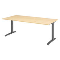 SCHREIBTISCH Serie-XB 100/200/74 cm in Ahornfarben/Graphitfarben - Ahornfarben/Graphitfarben, Holzwerkstoff (100/200/74cm) - bümö