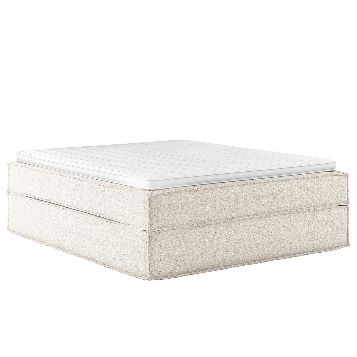 BOXSPRINGBETT - Premium - Weiß, Textil (180/200cm) - home24