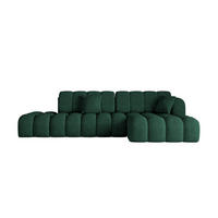ECKSOFA mit Schlaffunktion Ottomane RECHTS OLEA-L2 321x164x75 Grün Velours - Schwarz/Hellgrün, Holzwerkstoff/Kunststoff (164/321cm) - ALTDECOR