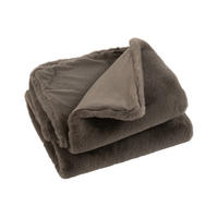 PLAID CUTIE - Plüsch - Dunkelgrau - 180/130/3 cm - Grau, Textil (130/180cm) - J-Line