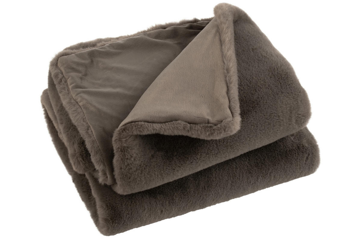 PLAID CUTIE - Plüsch - Dunkelgrau - 180/130/3 cm - Grau, Textil (130/180cm) - J-Line