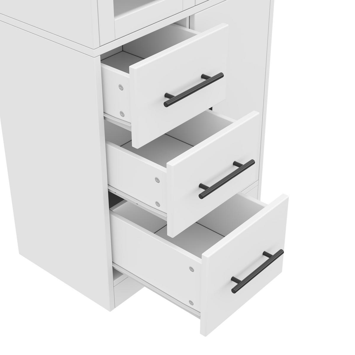 BADEZIMMERSCHRANK in Weiß Aufbewahrungsschrank mit Verstellbare Einlegeböden und App-gesteuertes LED, B72/T35/H170cm - Weiß, Glas/Holzwerkstoff (72/170/35cm) - STILVORA