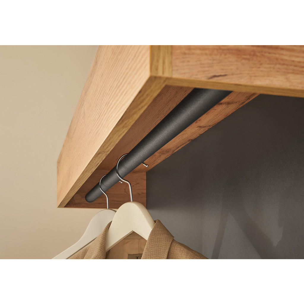 Thumbnail - Furn.Design Garderobenpaneel, Grau, Eiche Wotan, Holzwerkstoff, Metall, Nachbildung,Eiche, Uni, Holz Optik, 100x135x25 c...