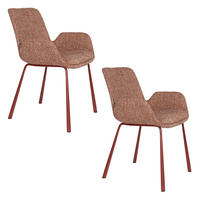 ESSZIMMERSTUHL Brit Rot - 2 er Set - Rot, Textil (59/79/62cm) - Zuiver